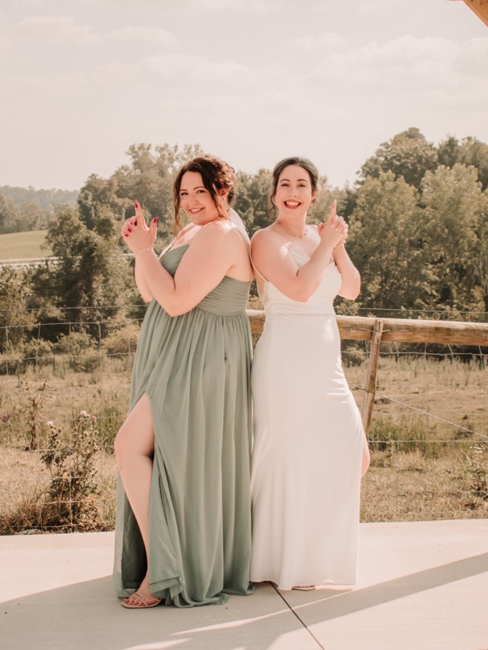 Azazie Sage Green Maxi Dress with Thigh Slit